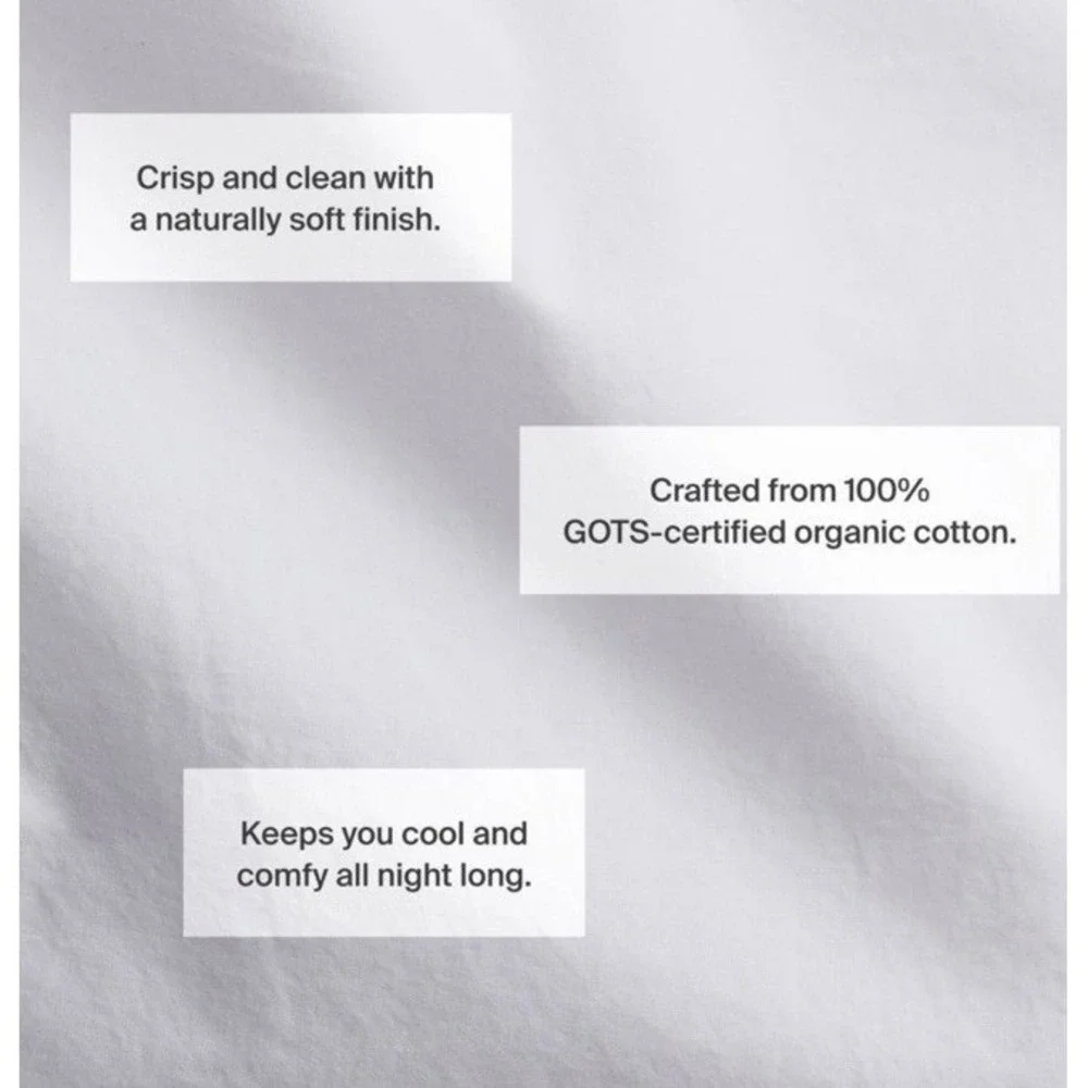 Casual Organic Cotton Full Queen  Duvet Cover & Sham Set - Parachute WHITE
